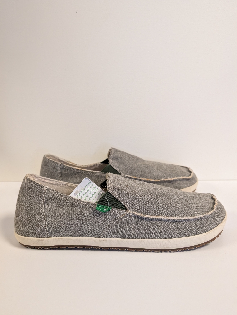 Sanuk Rounder Hobo TX Slip On Shoes Gray Canvas Casual Comfort Men’s 10 - Picture 4 of 13